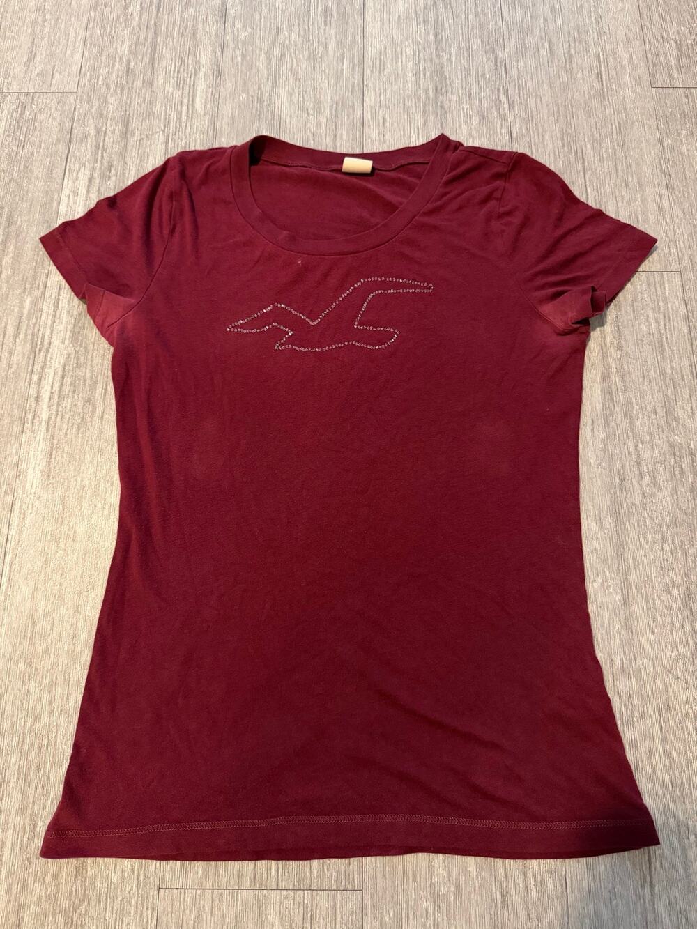 Hollister Co. Women's Seagull Beaded Logo Tee